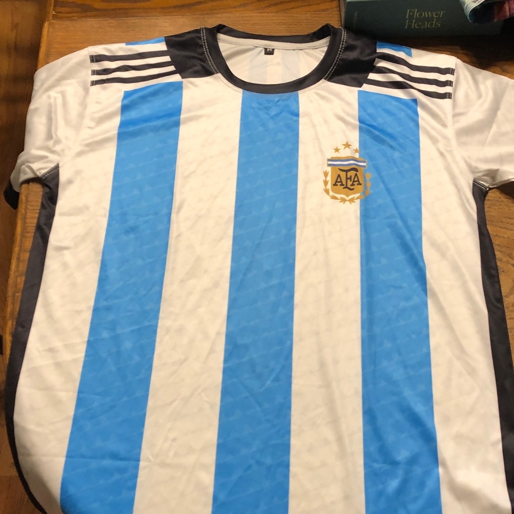 Light Blue & White Striped Women’s Soccer Jersey with Crest